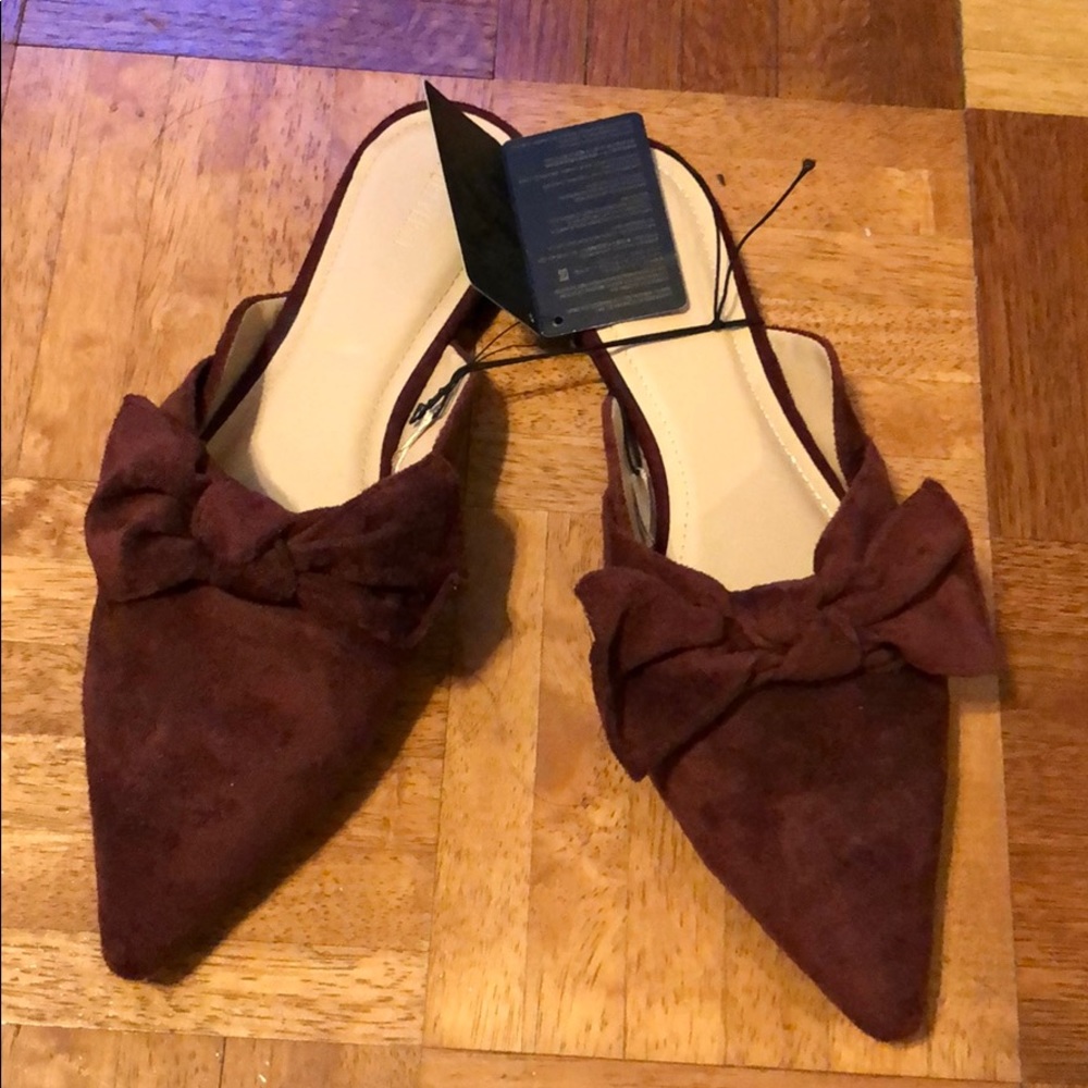 Burgundy Pointed Toe Flats